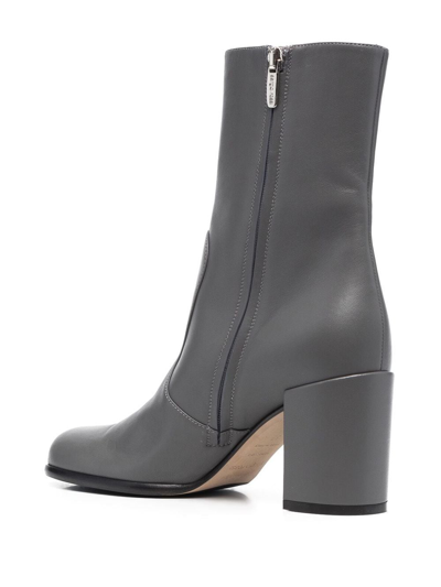 Shop Sergio Rossi Aden Ankle-length Boots In Grey
