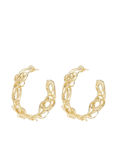 Shop Completedworks Squiggle Hoop Earrings In Gold