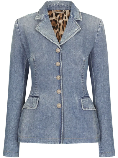 Dolce & Gabbana Denim Shorts With Ripped Details In Blue