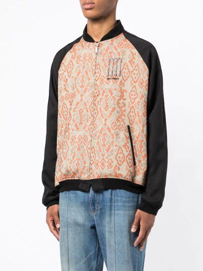 Children Of The Discordance Patterned-jacquard Bomber Jacket In Multicolor