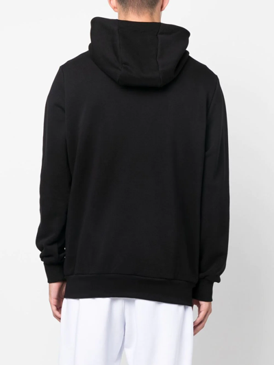 Philipp Plein Black Hoodie With Logo Print In Black