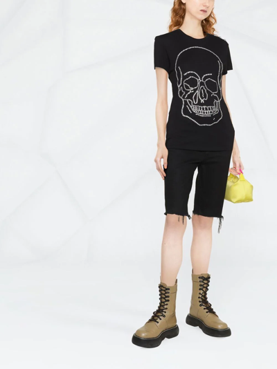 Shop Philipp Plein Crystal-embellished T-shirt In Black