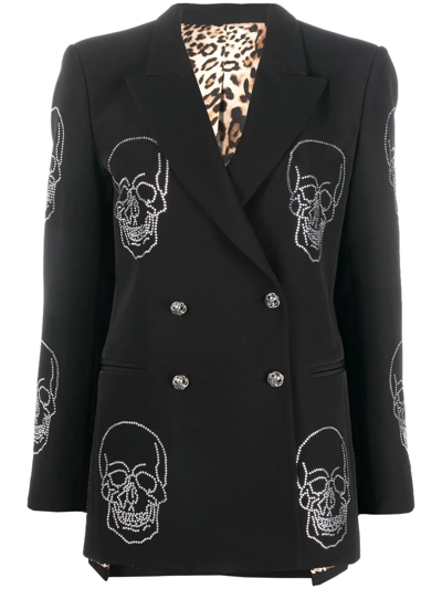 Shop Philipp Plein Crystal-skull Blazer In Black