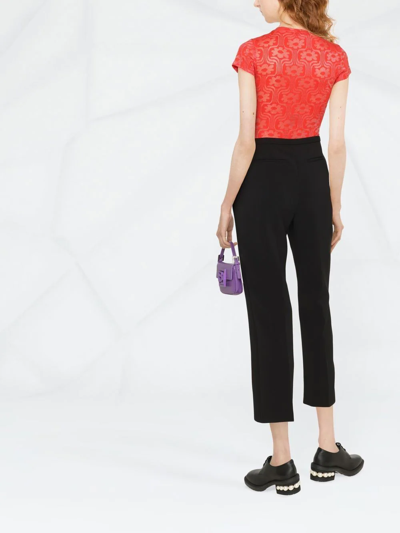 Shop Red Valentino Cropped Straight-leg Trousers In Black