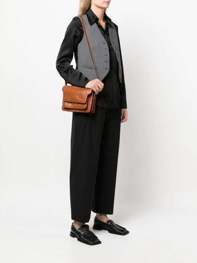 Shop Marni Medium Trunk Soft Shoulder Bag In Brown