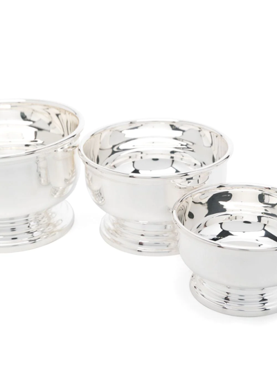 Polo Ralph Lauren Set Of 3 Steel Nut Bowls In Silver
