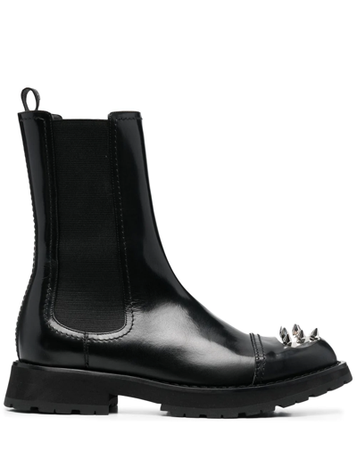 Shop Alexander Mcqueen Stud-detail Chelsea Boots In Black