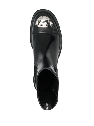 Alexander Mcqueen Punk Stud Ankle Boots In Leather In Black