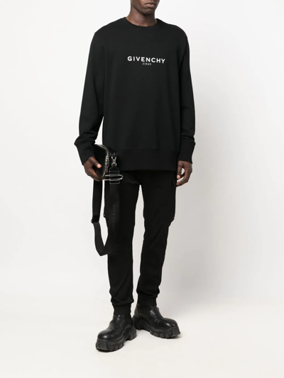 Shop Givenchy Cotton Logo-print Sweatshirt In Black