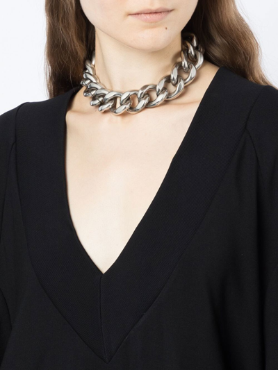 Shop Isabel Marant Chain-link Choker Necklace In Silver