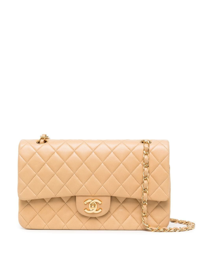 Pre-owned Chanel 2000 Medium Double Flap Shoulder Bag In Brown