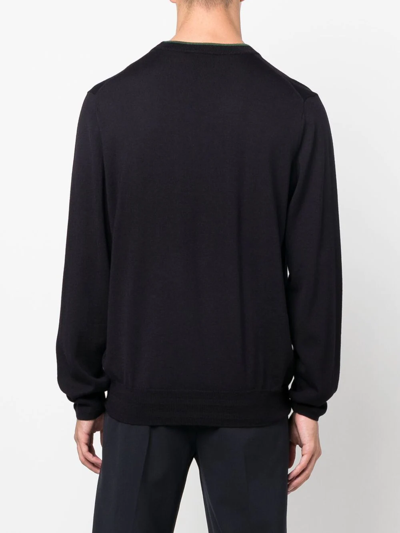 Shop Ps By Paul Smith Crew-neck Pullover Jumper In Blue