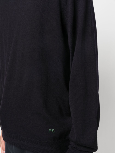 Shop Ps By Paul Smith Crew-neck Pullover Jumper In Blue