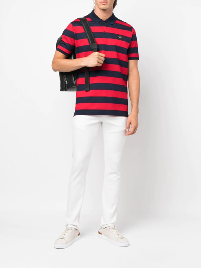 Shop Paul & Shark Heritage Striped Polo Shirt In Blue