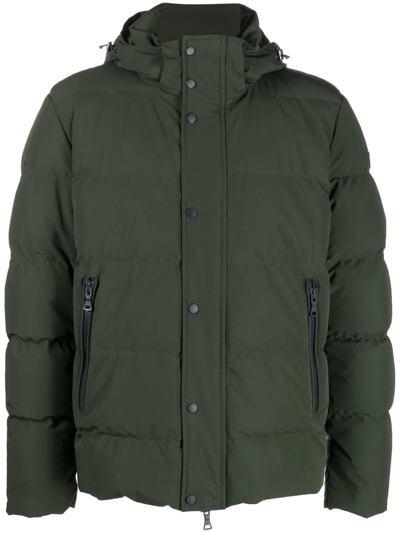 Shop Paul & Shark Padded Hooded Jacket In Green