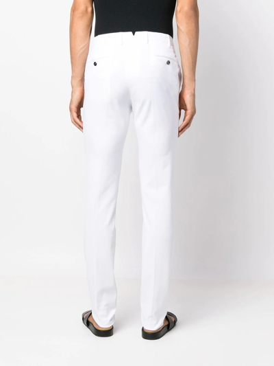 Shop Pt Torino Mid-rise Straight-leg Trousers In White