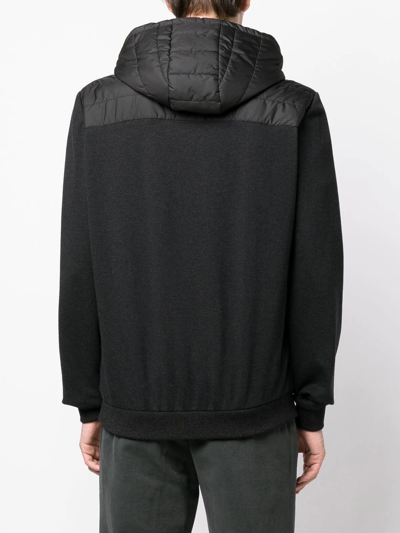 Shop Kiton Zipped Hooded Jacket In Black