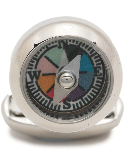 Shop Paul Smith Compass-detail Cufflinks In Silver