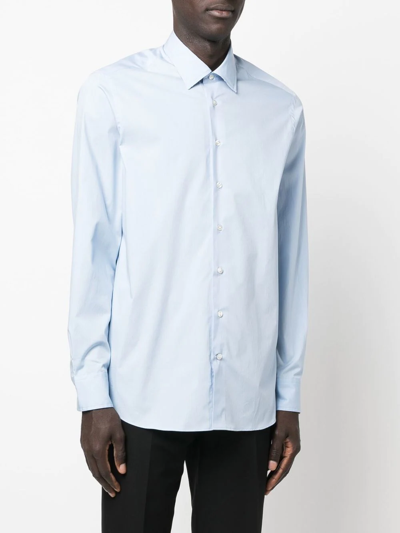 Shop Etro Buttoned Long-sleeve Shirt In Blue
