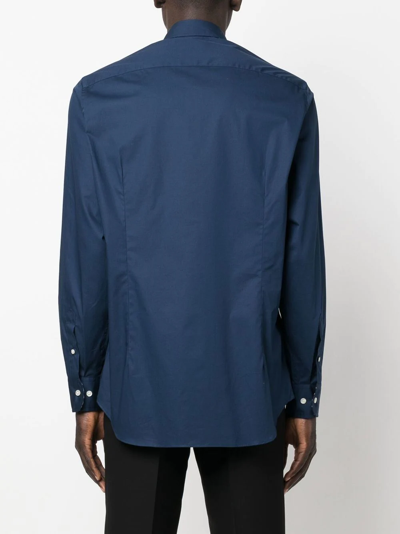 Shop Etro Buttoned Long-sleeve Shirt In Blue