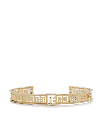 Balmain 18kt Yellow Gold Labyrinth Frieze Bangle Bracelet | ModeSens