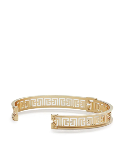 Balmain 18kt Yellow Gold Labyrinth Frieze Bangle Bracelet In Gold