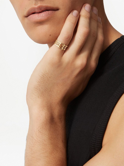 Balmain 18kt Yellow Gold Labyrinth Frieze Ring In Gold