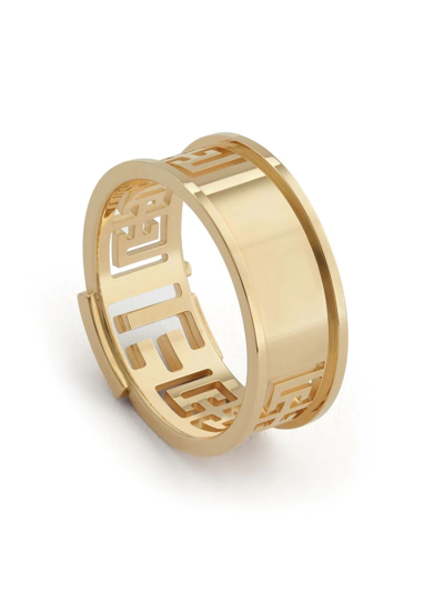 Balmain 18kt Yellow Gold Labyrinth Frieze Ring In Gold