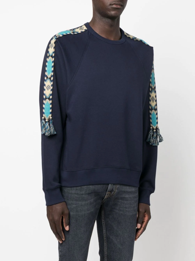 Shop Etro Ikat-print Sweatshirt In Blue