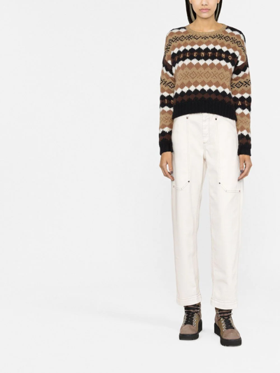 Brunello Cucinelli Contrast-stitching Straight-leg Jeans In Neutrals