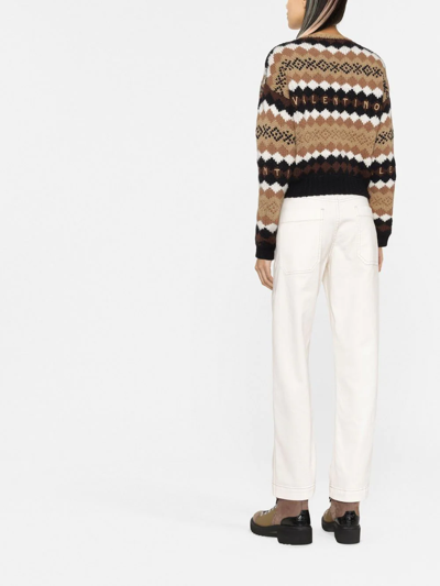 Brunello Cucinelli Contrast-stitching Straight-leg Jeans In Neutrals