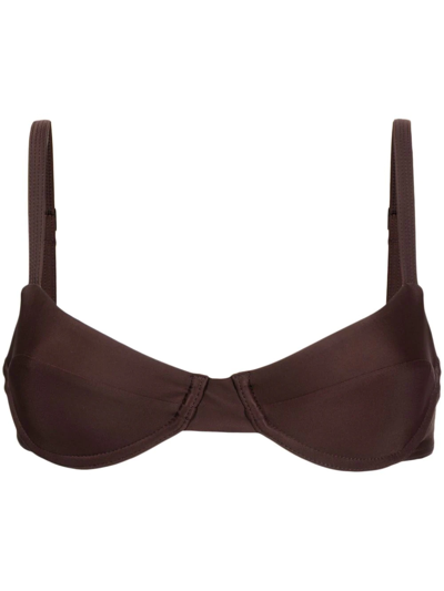 Matteau + Net Sustain Recycled Underwired Balconette Bikini Top In Brown
