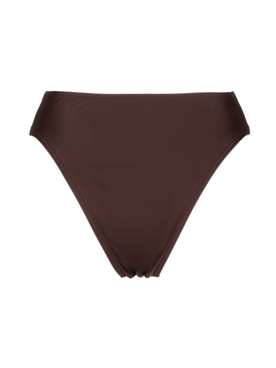 Shop Matteau High-leg Bikini Bottoms In Brown