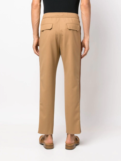Shop Etro Straight-leg Virgin-wool Trousers In Brown