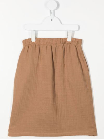 Shop The Row High-waisted Waffle Skirt In Brown