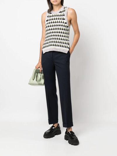 P.a.r.o.s.h Straight Leg Tailored Trousers In Blue