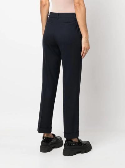 P.a.r.o.s.h Straight Leg Tailored Trousers In Blue