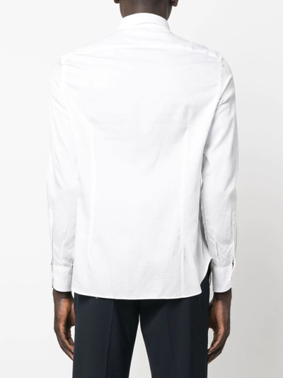 Shop Emporio Armani Monogram-pattern Cotton Shirt In White