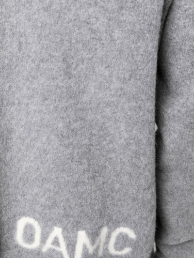 Oamc Intarsia-knit Logo Wool=blend Jumper In Grey