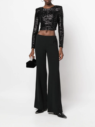 P.A.R.O.S.H ELASTICATED FLARED TROUSERS 