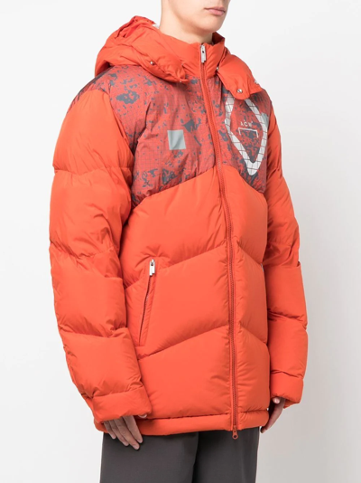 Shop A-cold-wall* Hooded Padded Jacket In Orange