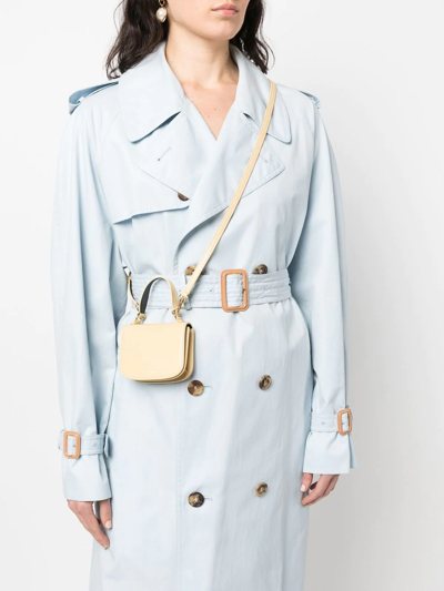 Jil Sander Halo Leather Mini Crossbody Bag In Neutrals