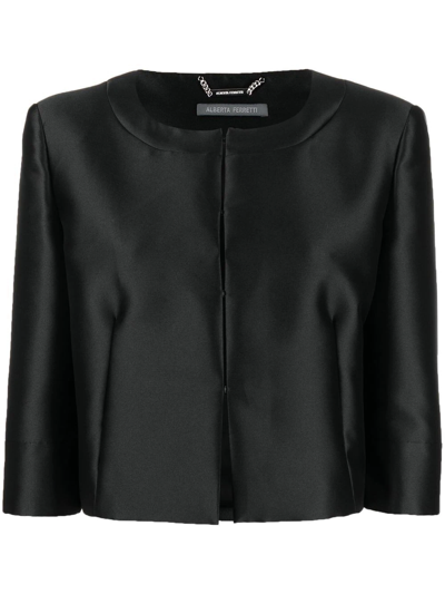 Shop Alberta Ferretti Dart-detail Cropped Jacket In Black