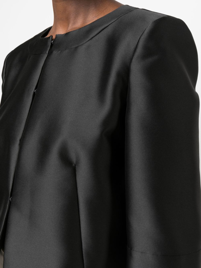 Shop Alberta Ferretti Dart-detail Cropped Jacket In Black