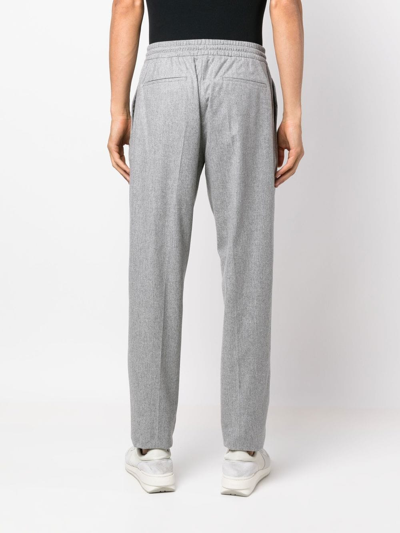 Shop Ermenegildo Zegna Drawstring-fastening Straight-leg Trousers In Grey