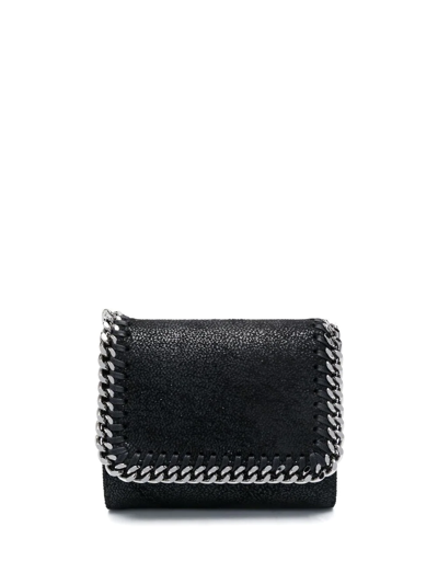 Shop Stella Mccartney Small Falabella Flap Wallet In Black