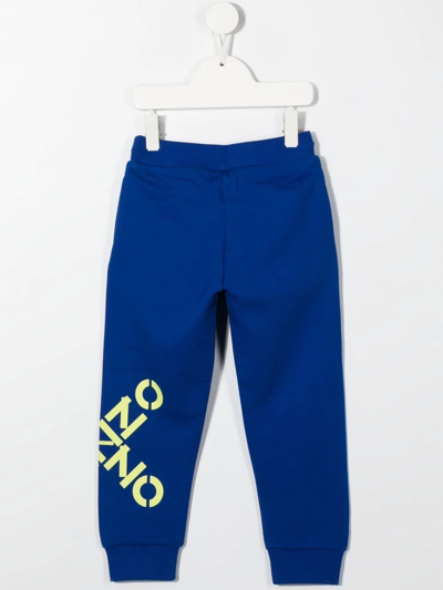 Shop Kenzo Logo-print Tracksuit Trousers In Blue