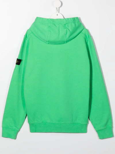 Shop Stone Island Junior Teen Compass-patch Hoodie In Green