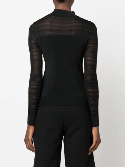 Karl Lagerfeld Logo-embroidered Mock-neck Top In Black