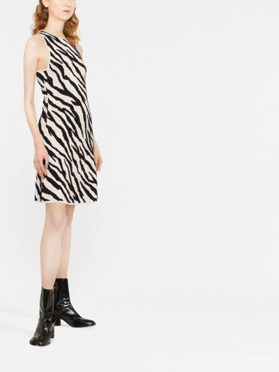 Shop Proenza Schouler White Label Tiger-print Knit Mini Dress In Neutrals